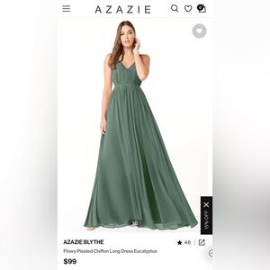 Azazie Eucalyptus Size 2 Blythe Bridesmaid Dress / hemmed but never worn